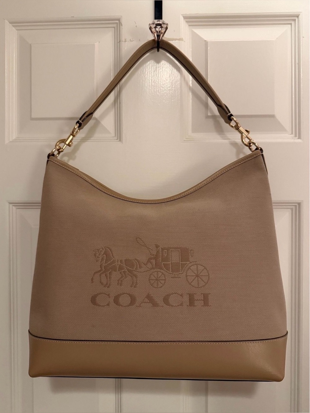 COACH Laurel Large Shoulder Bag With Horse & Carriage Logo